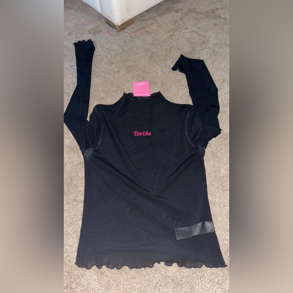 see through turtle neck barbie shirt